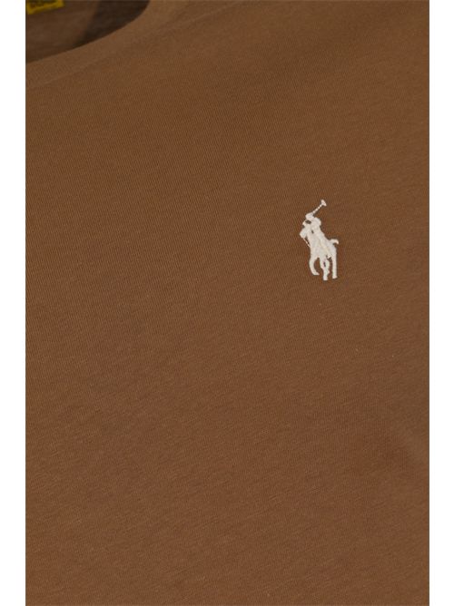 T-shirt in cotone con logo Pony Brown POLO RALPH LAUREN | 710671438536